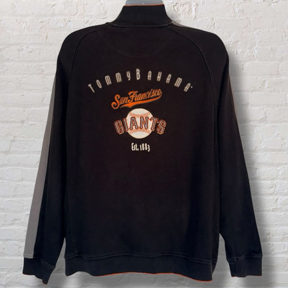 Tommy Bahama San Francisco Giants Full Zip Jacket L MLB Baseball Black Orange